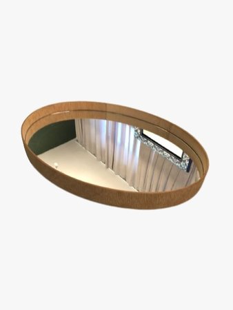 Bandeja oval em madeira freijo com espelho media