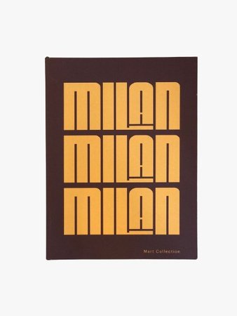 Caixa livro marrom em letra amarela - MILAN