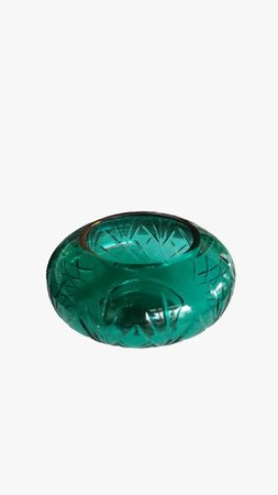 Centrinho verde de vidro lapidado médio