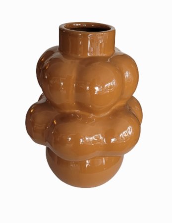 Vaso de cerâmica detalhes de bola, cor terra cota M