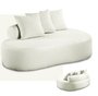 Chaise/sofa curvo tecido boucle cor off white acompanha 3 almofadas