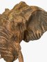 Escultura cabeça de elefante marrom grande