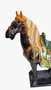 Escultura cavalo marrom/preto cerâmica grande