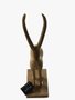 Escultura Gazela em poliresina aspecto madeiro tamanho medio