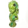 Miniatura Busto Menina Grande em Cerâmica na Cor Verde