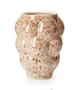 Vaso de cerâmica detalhes de bola, fundo branco com detalhes marrom - G