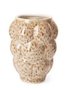 Vaso de cerâmica detalhes de bola, fundo branco com detalhes marrom - M